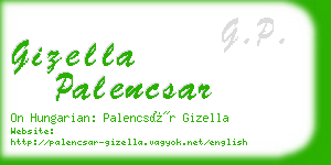 gizella palencsar business card